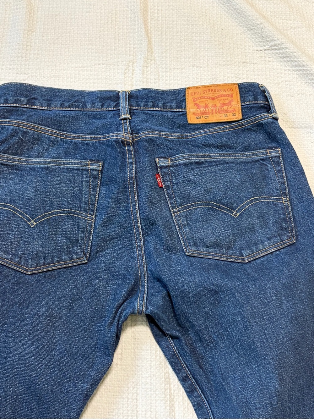 Levi's Men's Relaxed Fit Jeans - Blue Denim with Tan Patch
